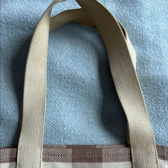 Loeffler Randall Gingham Beige and Brown Tote Bag - Picture 3 of 5